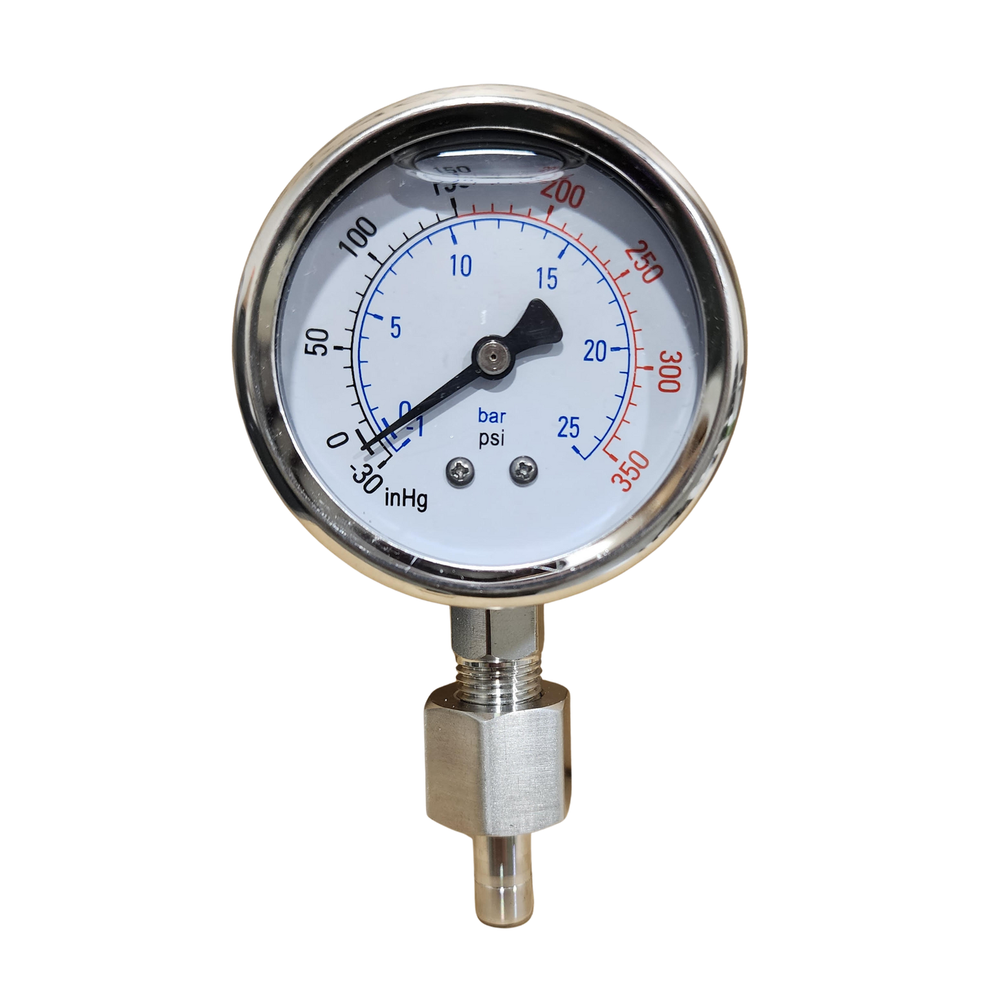 3/8" Tube Stub Pressure Gauge -30 to 350psi