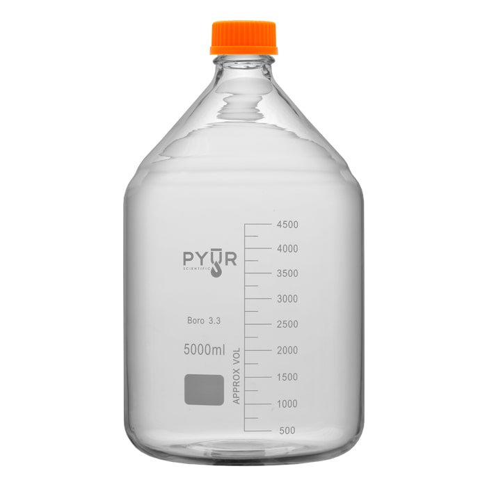 PYŪR Scientific Glass Reagent Media Storage Bottle GL45 Screw Cap