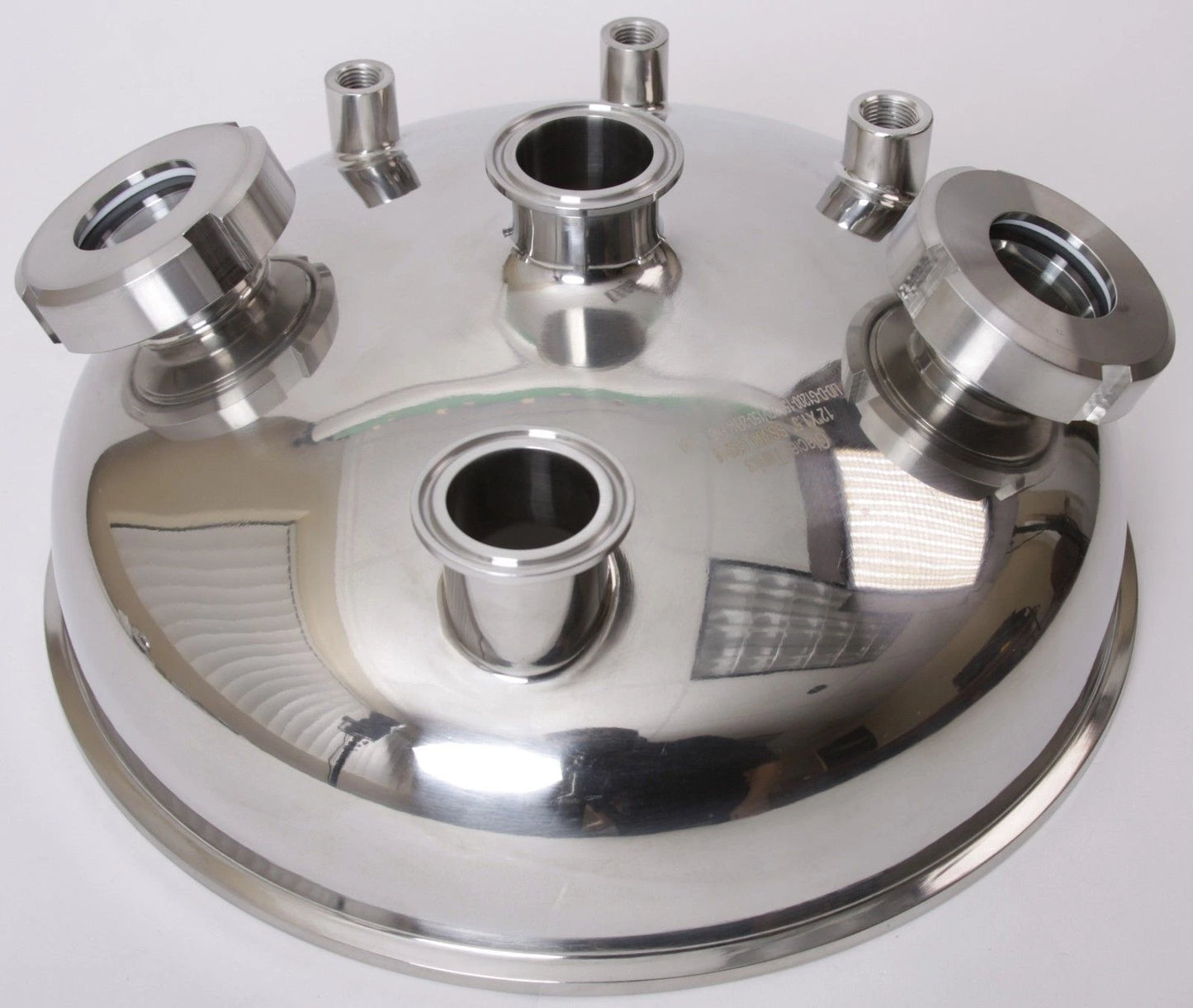 Domed Extraction Tank Lid - Tri Clamp 12" x 1.5" w/ (2) 1.5" SGPVs, (2) FNPT 1/4", FNPT 3/8"