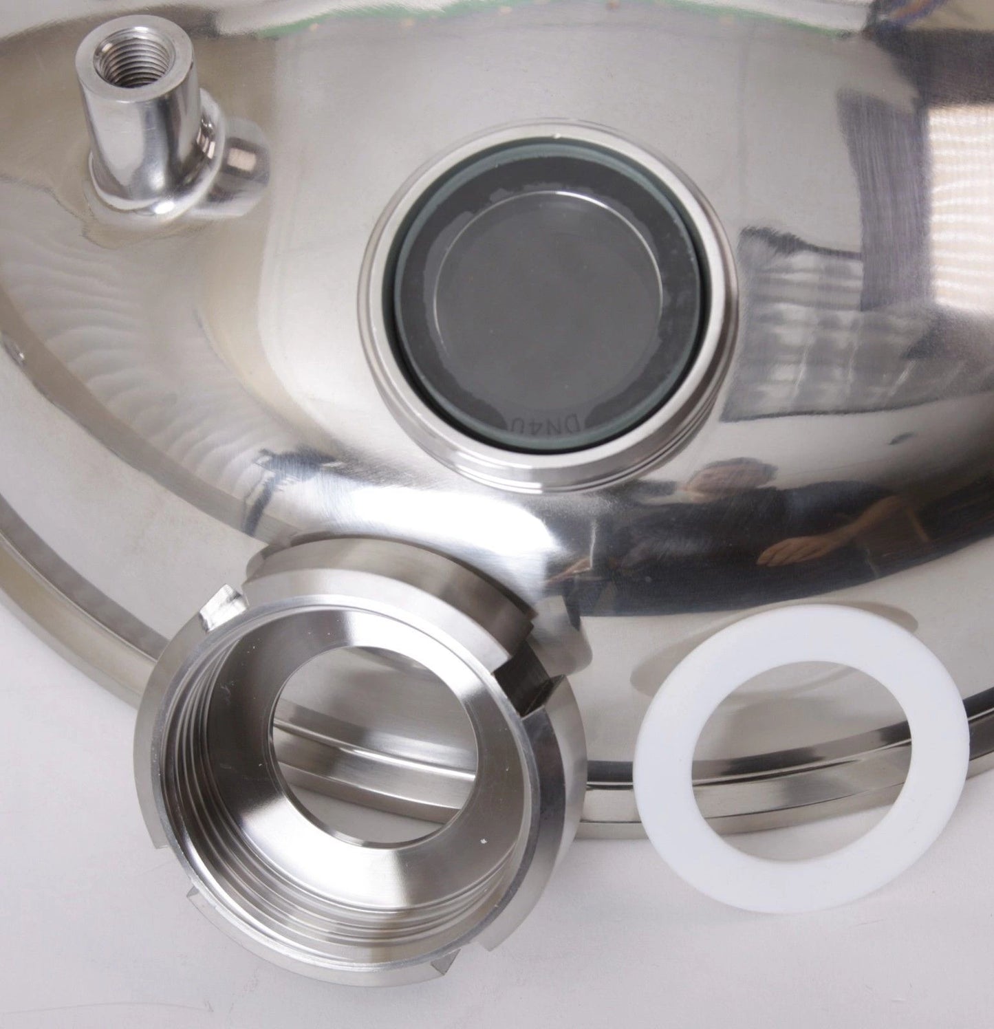 Domed Extraction Tank Lid - Tri Clamp 12" x 1.5" w/ (2) 1.5" SGPVs, (2) FNPT 1/4", FNPT 3/8"