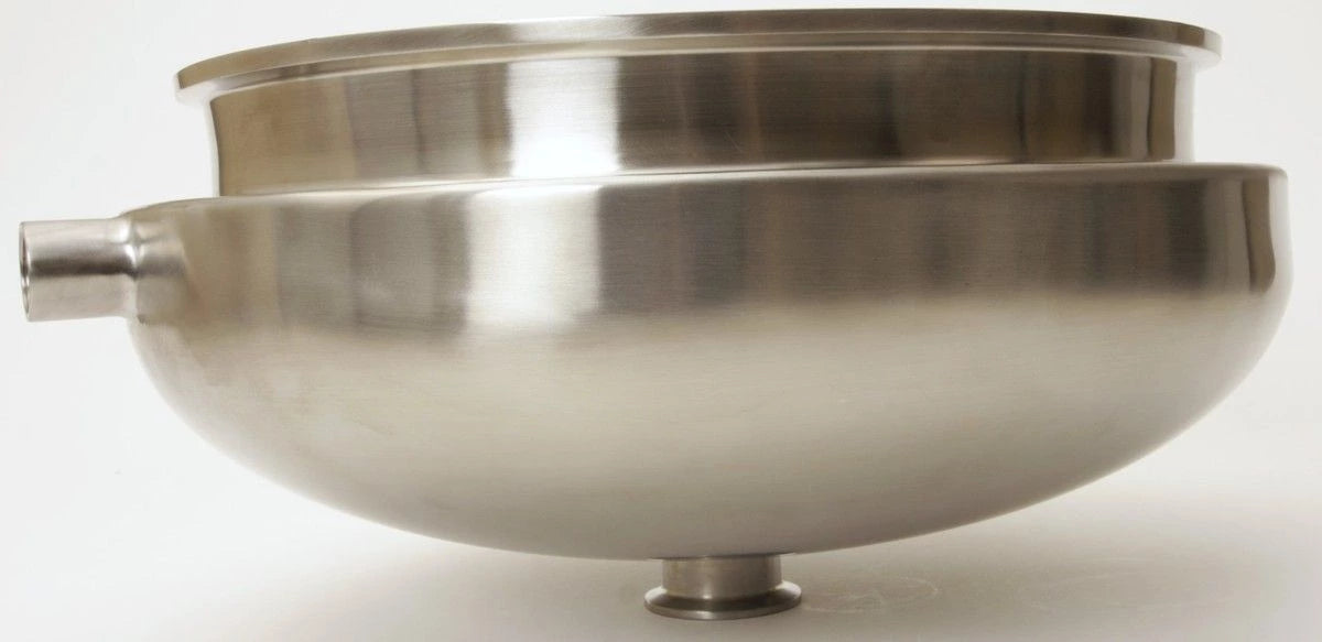 Jacketed Bowl Reducer - Tri Clamp 12" x 1.5" w/ (2) FNPT 1/2"
