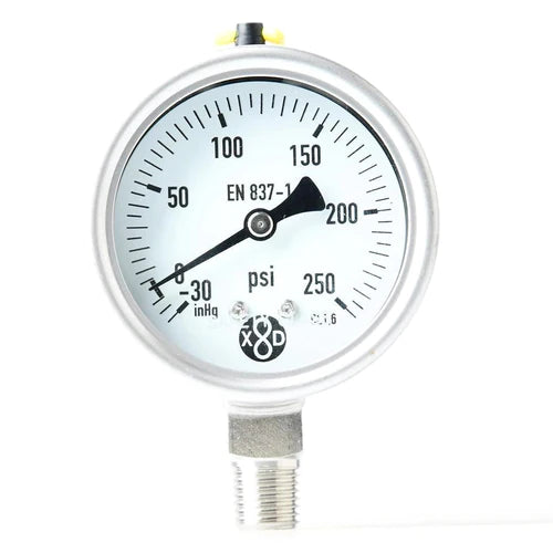 1/4" MNPT Pressure Gauge -30 to 250 Rear Center Mount