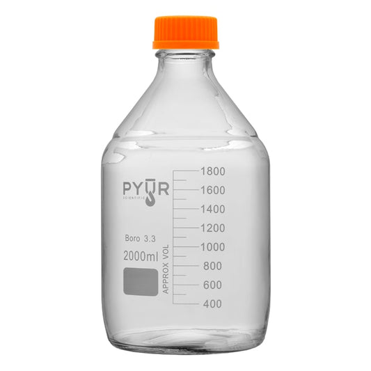 PYŪR Scientific Glass Reagent Media Storage Bottle GL45 Screw Cap